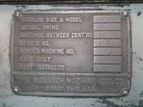 Monarch 19" X 57" Lathe