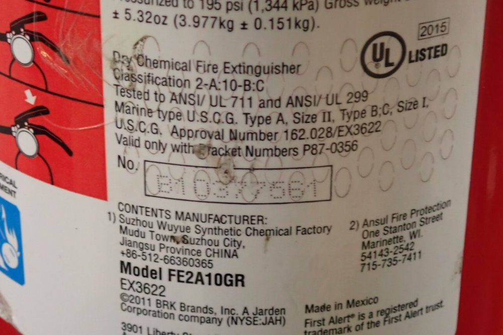 First Alert 195psi Fire Extinguisher - Fe2a10gr