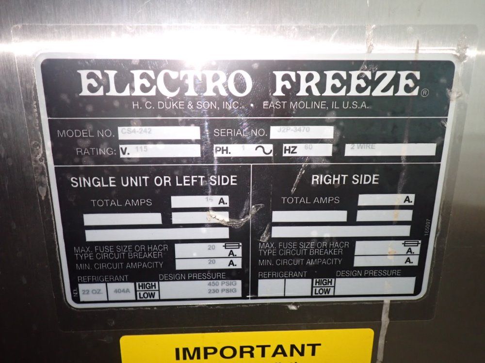 Electro Freeze Single Head Counter Top Ice Cream Maker