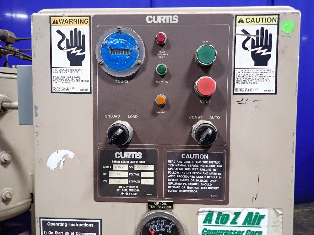 Curtis 25 Hp Air Compressor - R/s 25