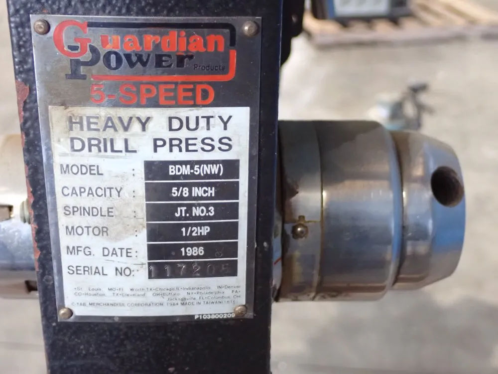 Guardian Power 12" Drill Press - Bdm-5nw