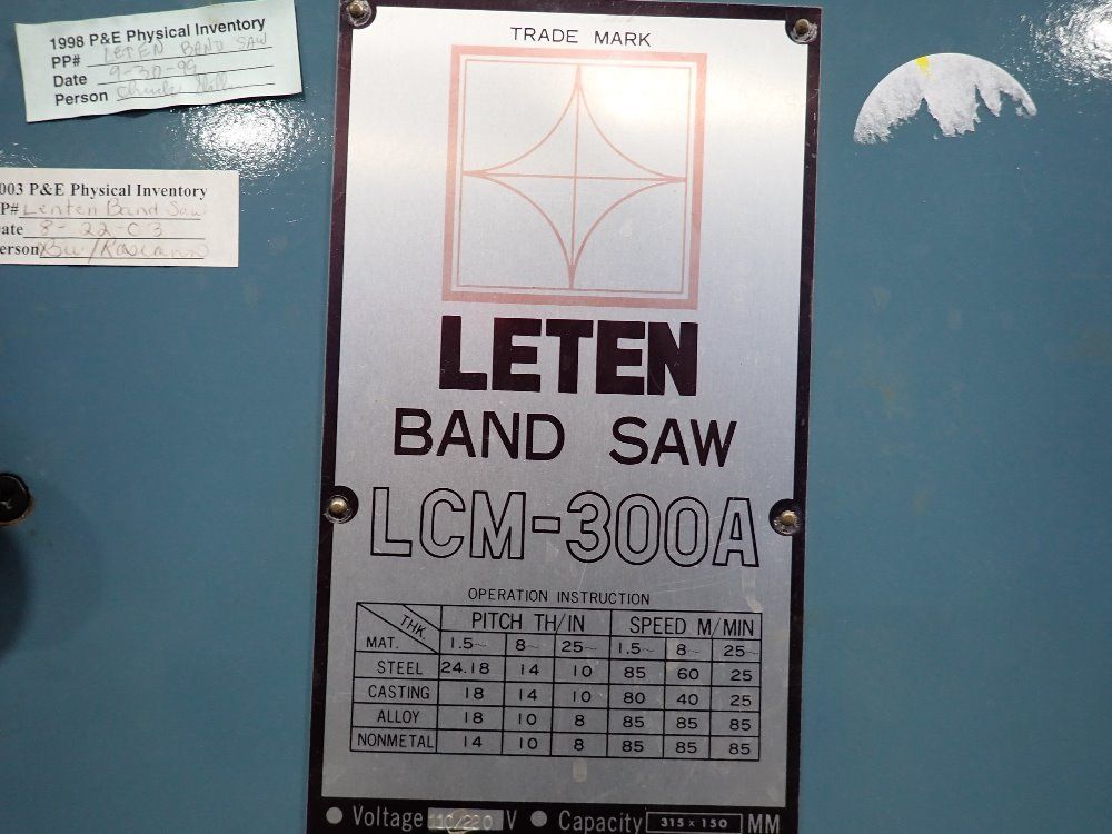 Leten 12 1/4" Vertical Band Saw - Lcm-3000a