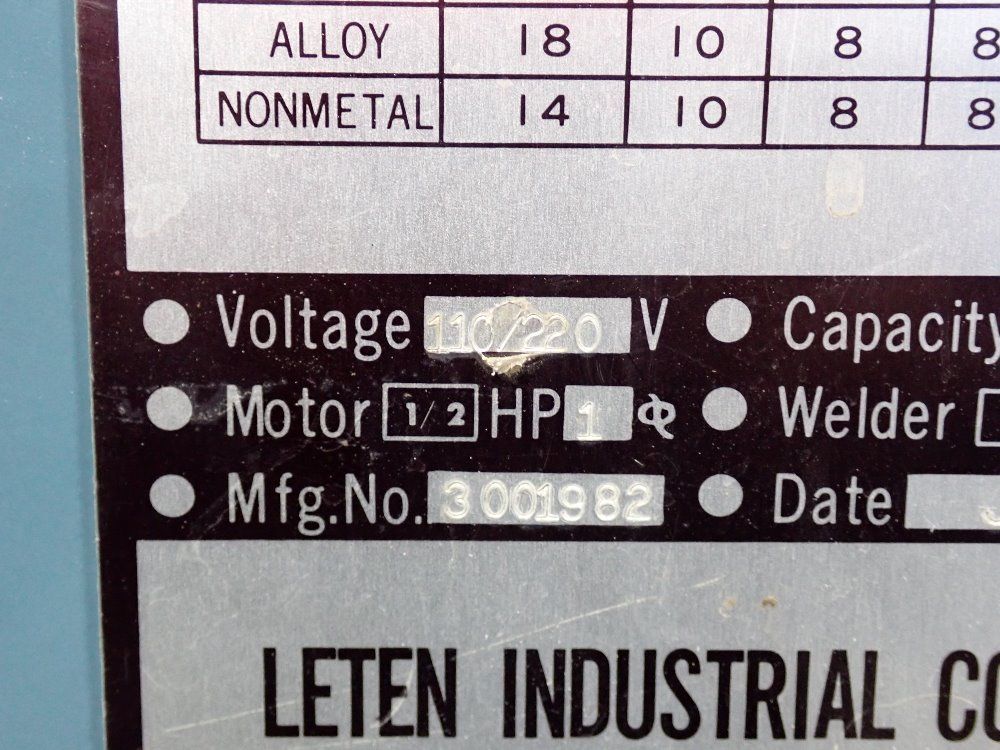 Leten 12 1/4" Vertical Band Saw - Lcm-3000a