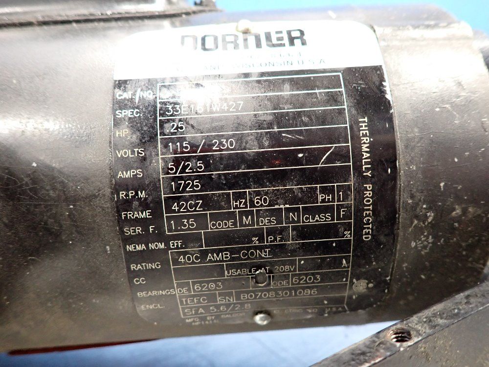 Dorner 1/4hp, 1725rpm, Ratio: 25:1 Motor