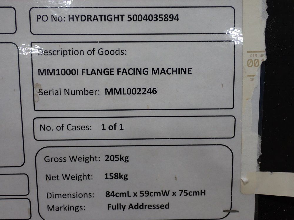 Mirage Flange Facing Machine - Mm1000i