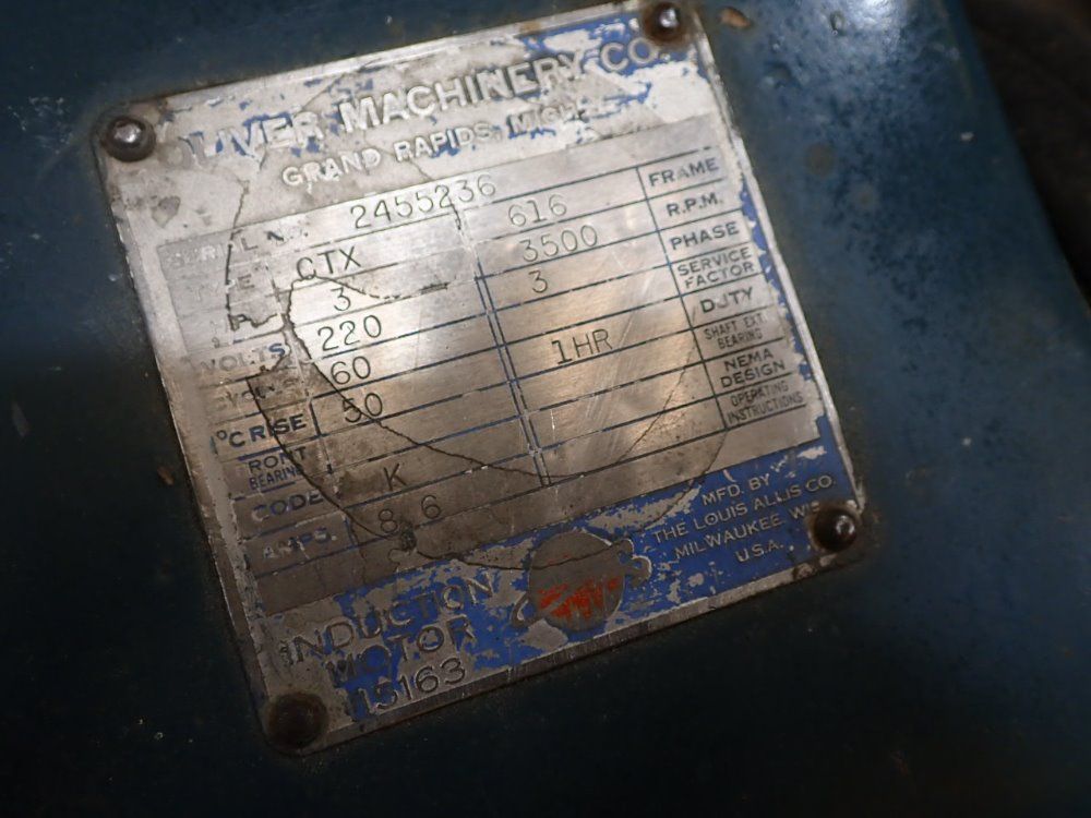 Oliver 3hp/8.3a Planer - 399-d