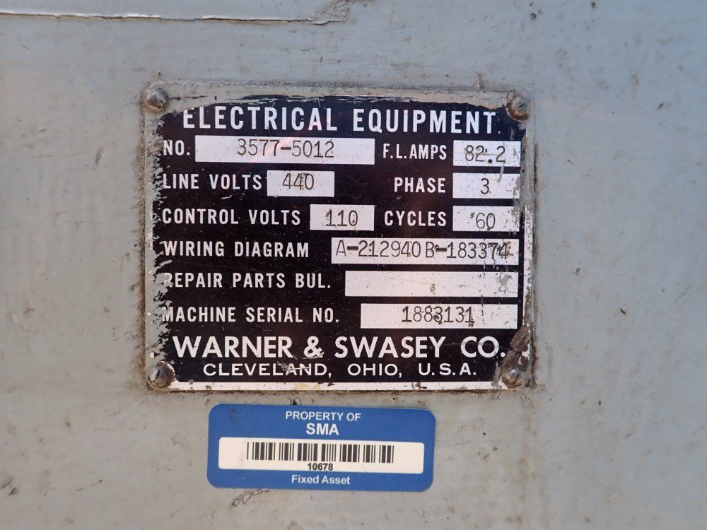 Warner And Swasey 24" X 101" Turret Lathe - 4a/m-3550