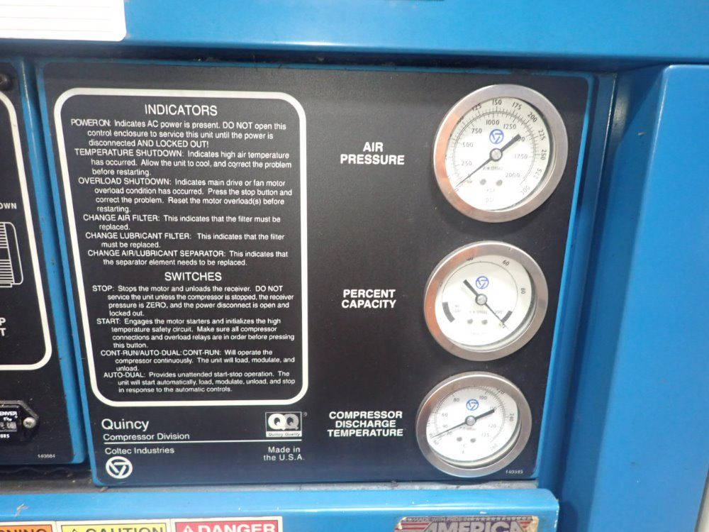 Quincy 75 Hp Air Compressor - Qsi 370aca313