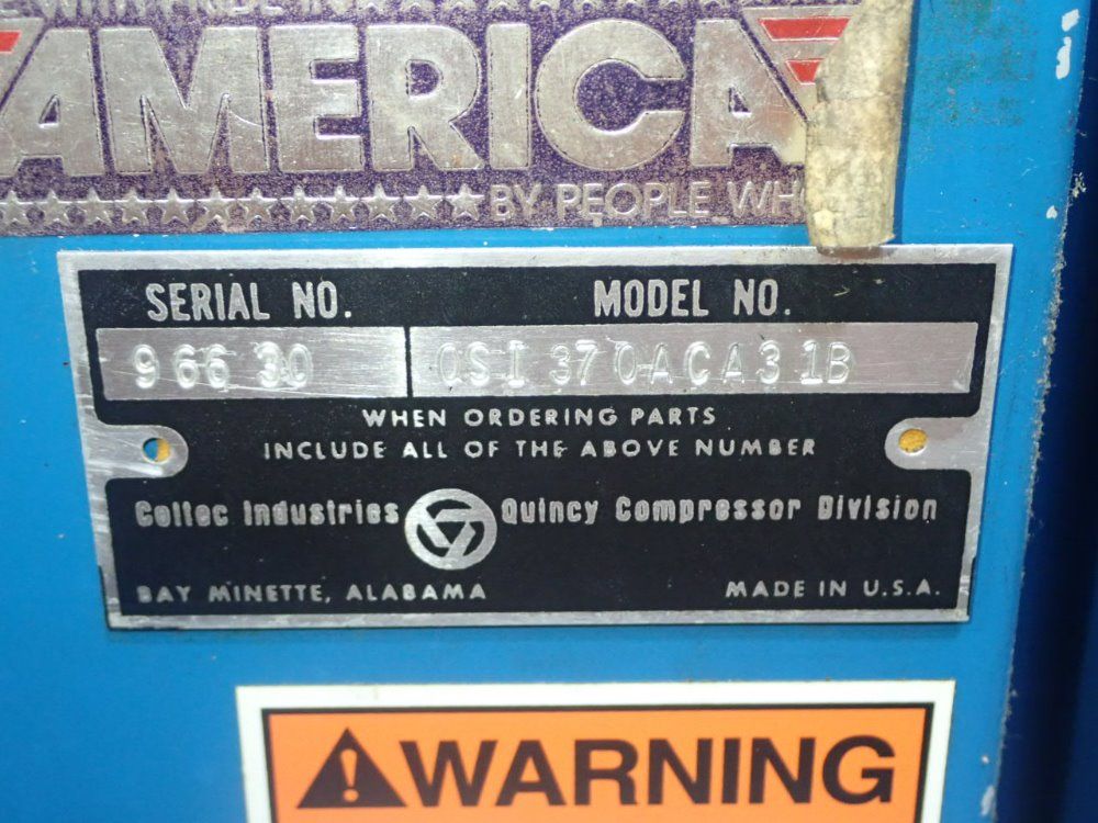 Quincy 75 Hp Air Compressor - Qsi 370aca313