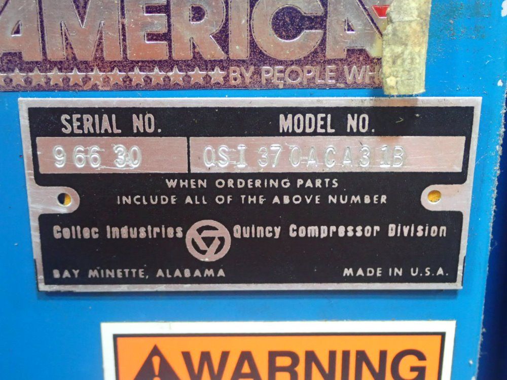 Quincy 75 Hp Air Compressor - Qsi 370aca313