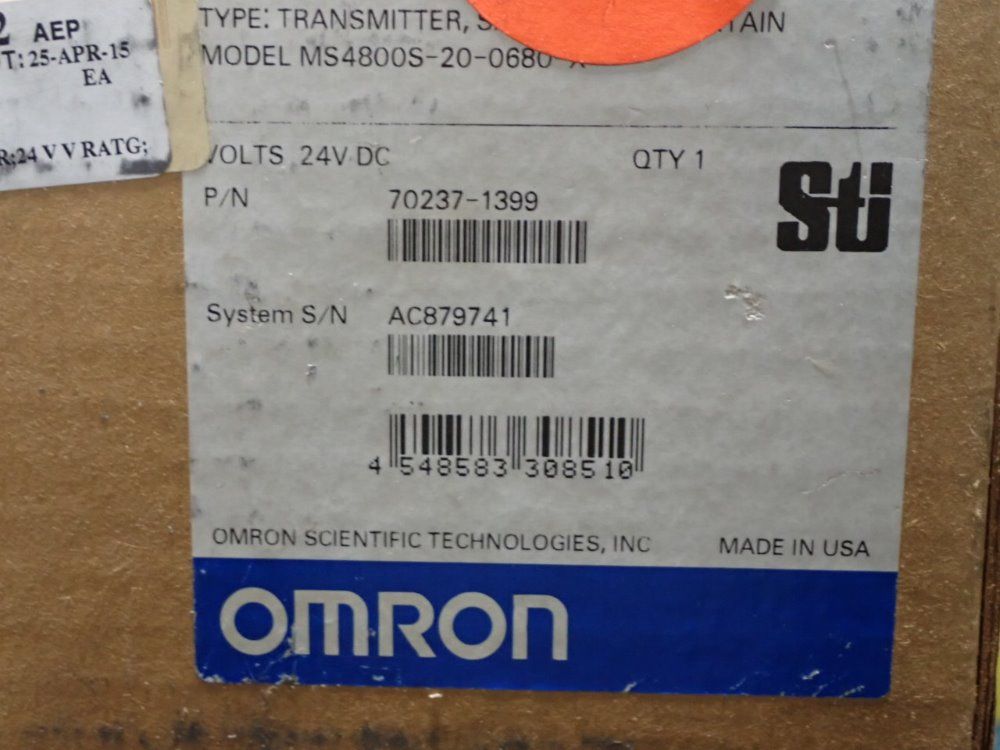 Omron Ms4800s-20-0680-x Light Curtain - Ms4800s-20-0680-x