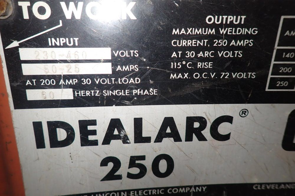 Lincoln Electric 250 Amps Welder - Idealarc 250