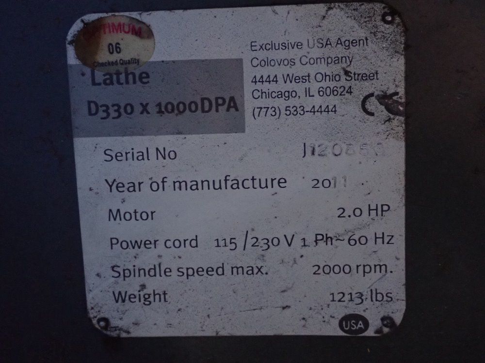 Optimum 12"x48" Lathe - D330x1000 Dpa