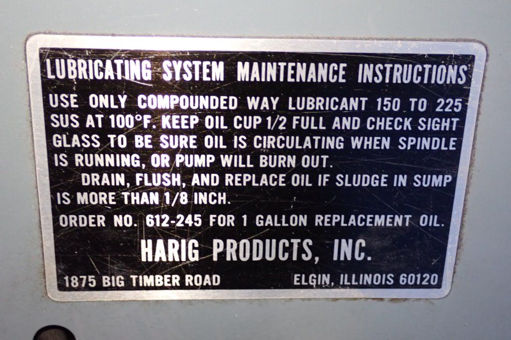 Harig 18" X 6" Table Surface Grinder - Super 618