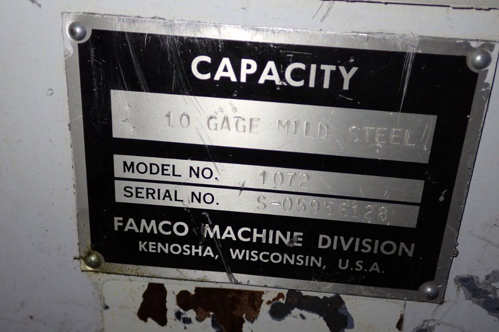 Famco 10 Gauge Mild Steel Power Squaring Shear - 1072