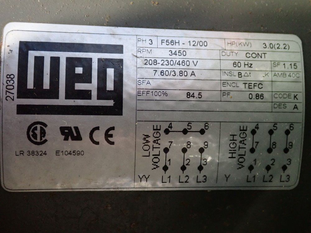 New York Blower Company 12" 6 Blade Aluminum Turbine, 3500rpm, 3hp Blower