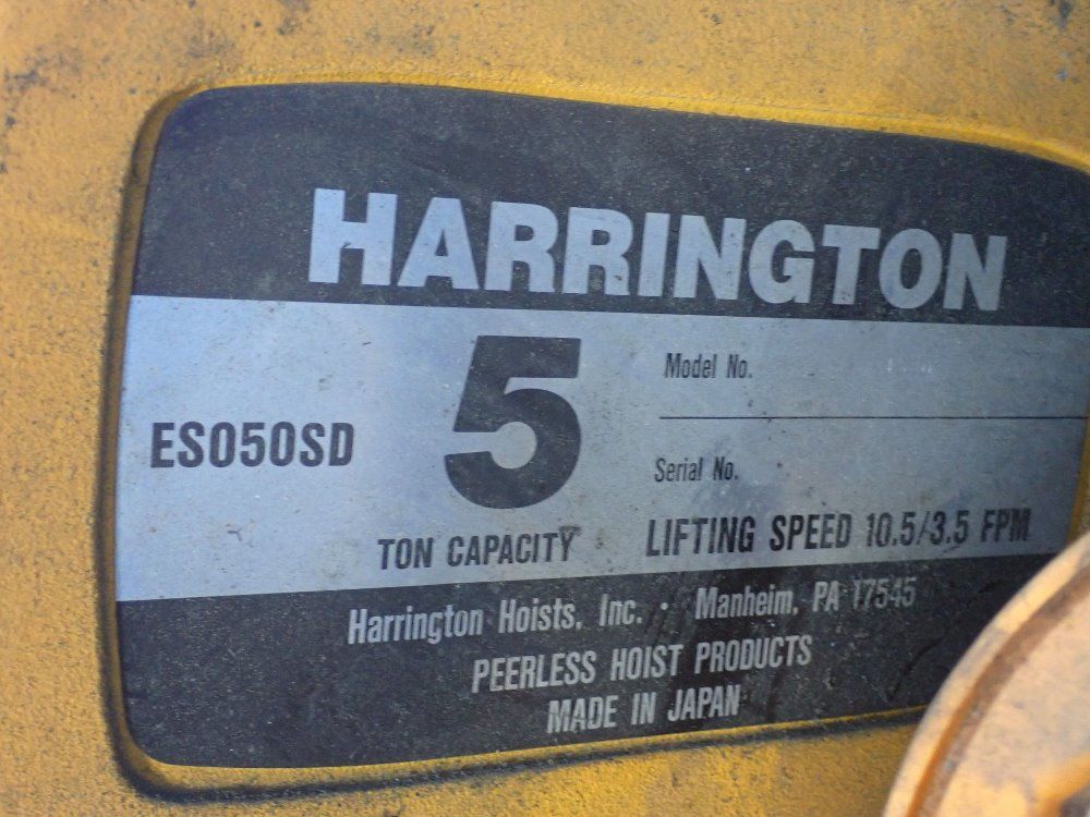 Harrington Hoists Inc. 5 Tons Hoist