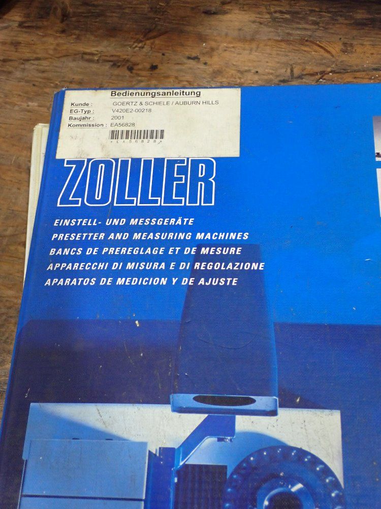 Zoller Inc. Presetting & Measuring Device - V420e200218