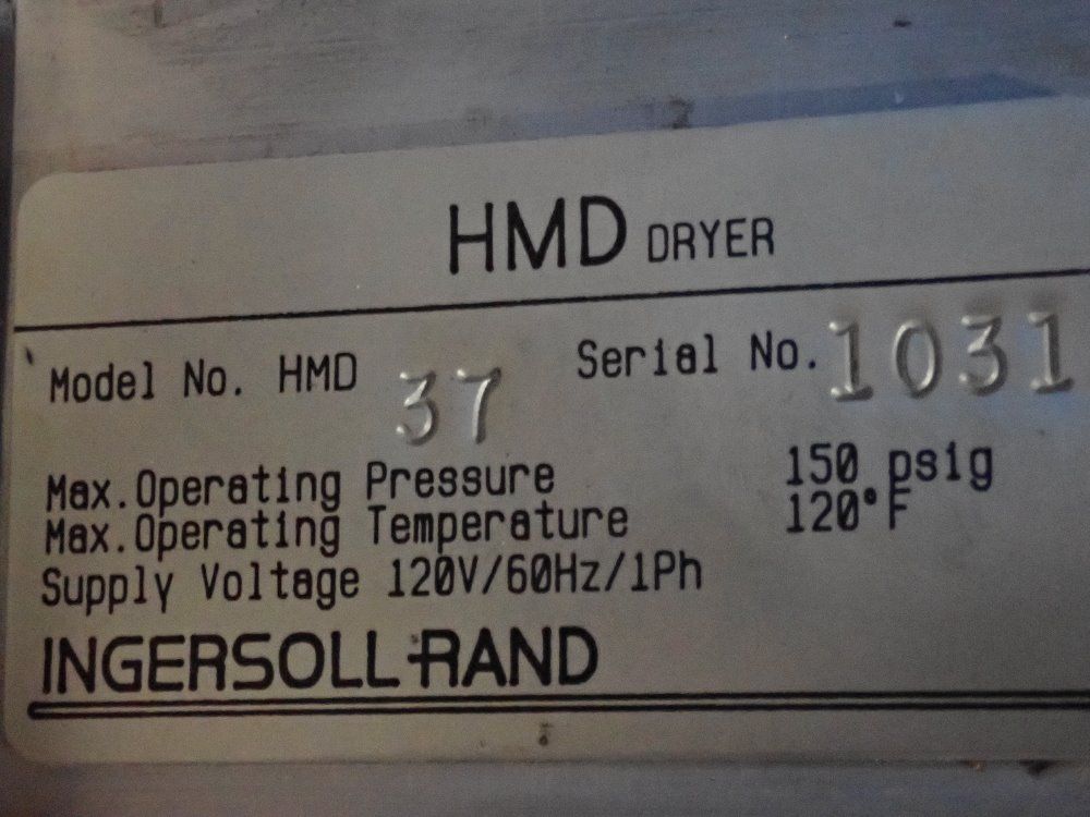 Ingersoll Rand 150 Psig@120Â° F Hmd Dryer - Hmd 37