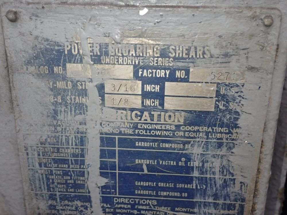 Niagara 3/16" X 72" Shear - No. 66