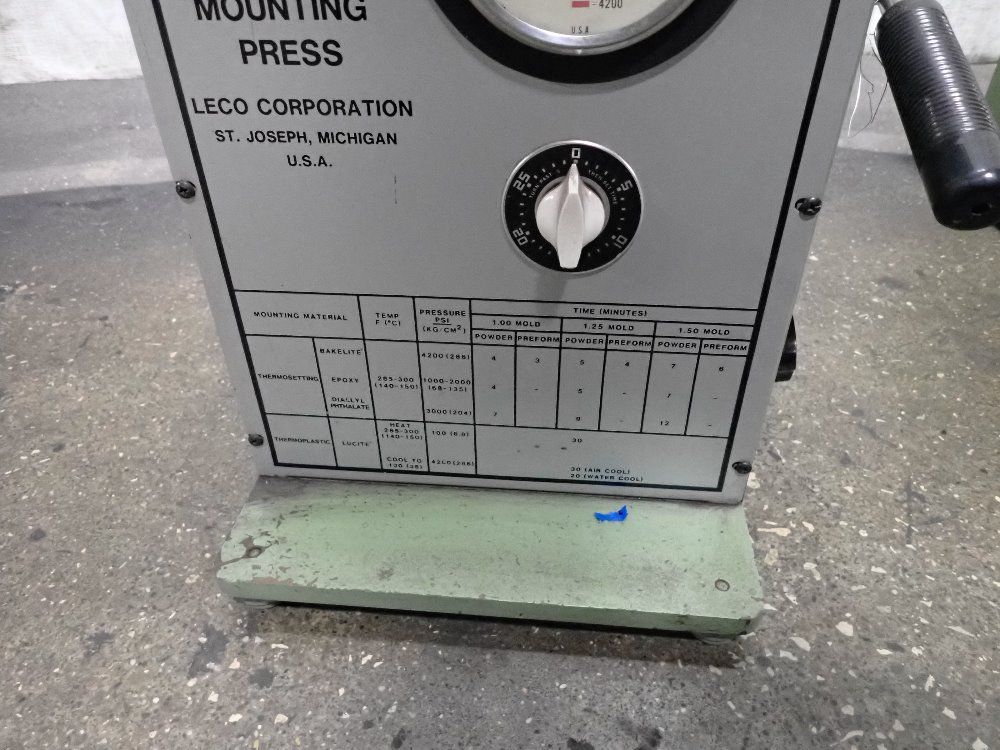 Used Leco Mounting Press HGR Industrial Surplus