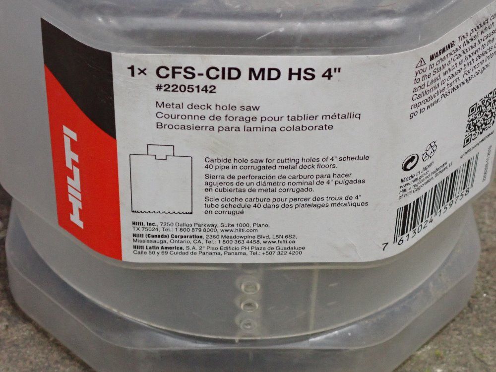 Hilti 4" Metal Deck Hole Saw - 2205142
