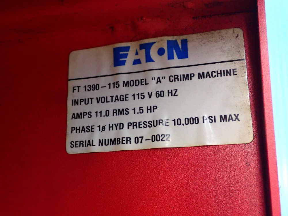 Eaton 10,000 Psi Crimp Machine - Ft-1390-115-a