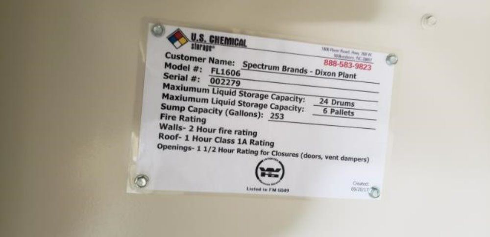U.s. Chemical Storage Llc. 24 Drums (6 Pallets) Flammable Chemical Storage Cabinet - Fl1606