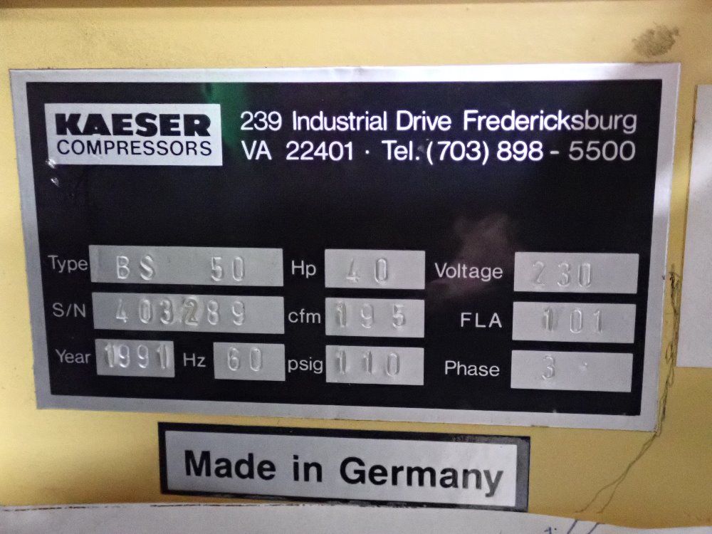 Kaeser 40 Hp Air Compressor - Es 50