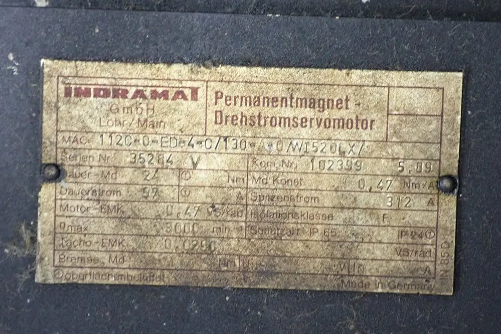 Indramat Permanent Magnet Motor - Mac 112c-0-ed-4-c/130-a-0-w1520lx7