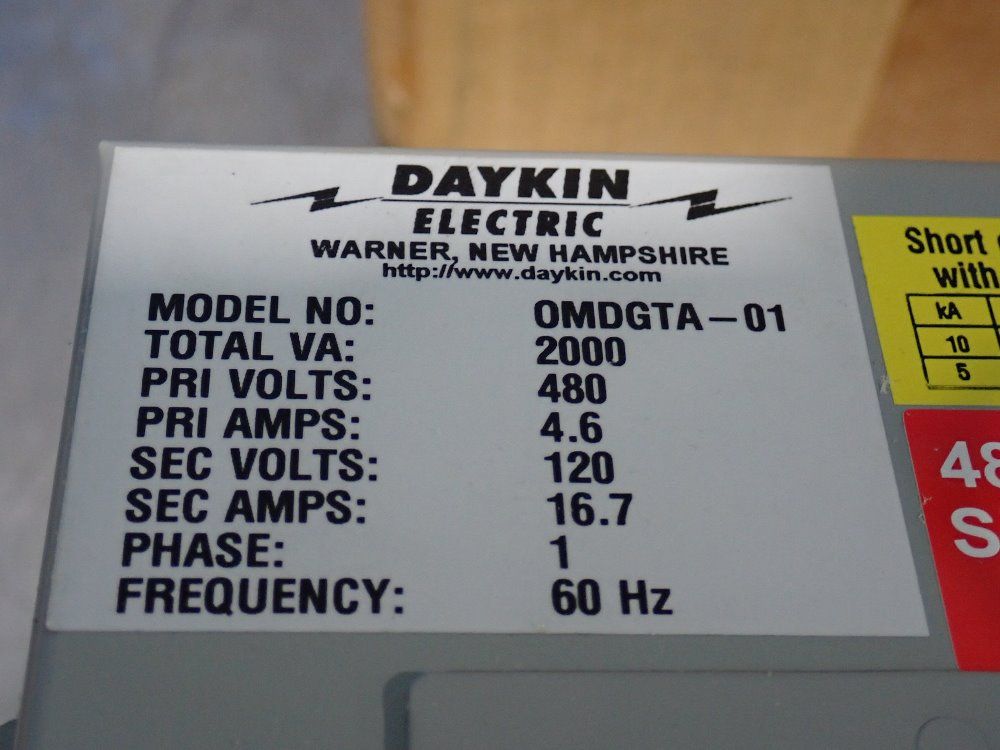 Daikin 2000va/2 Kva Open Midget Transformer Disc - Omdgta-01