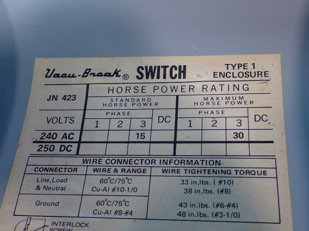 Gould 100 Amps/240 Vac Fusible Disconnect - J2423