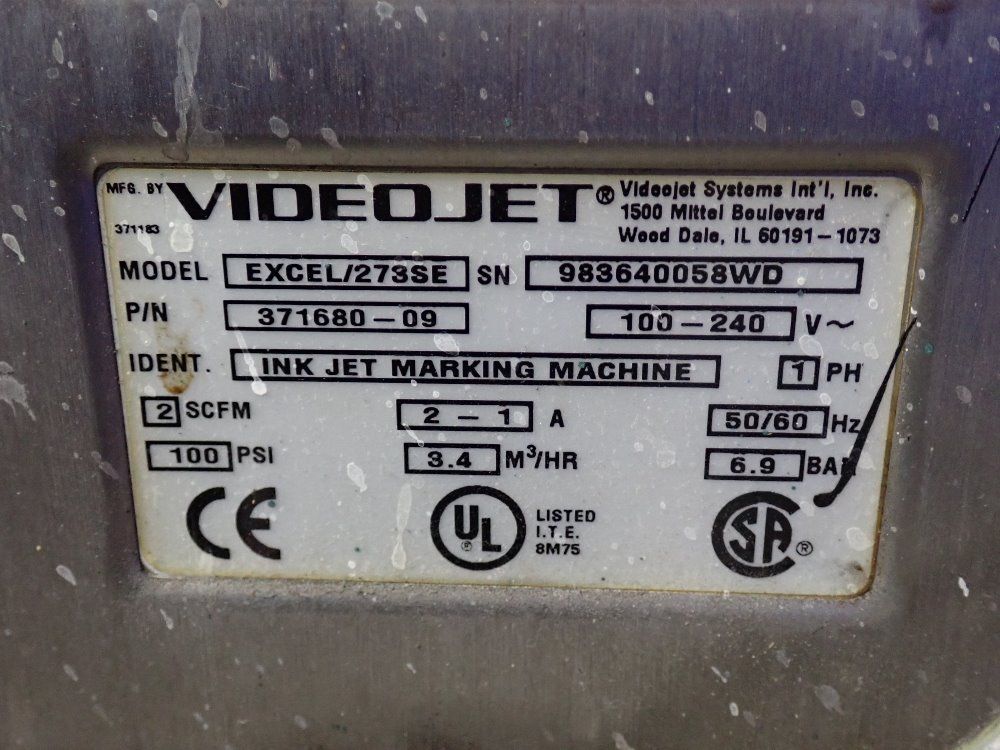 Videojet Ink Jet Machine - Excel/273se