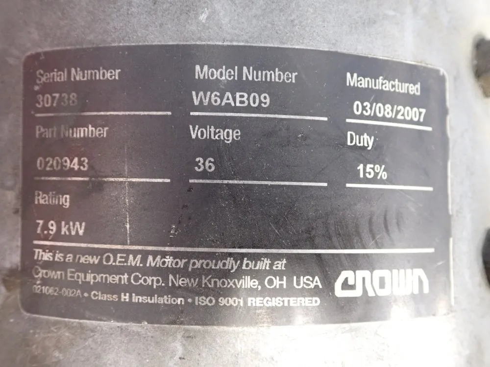 Crown Forklift Motor - W6ab09