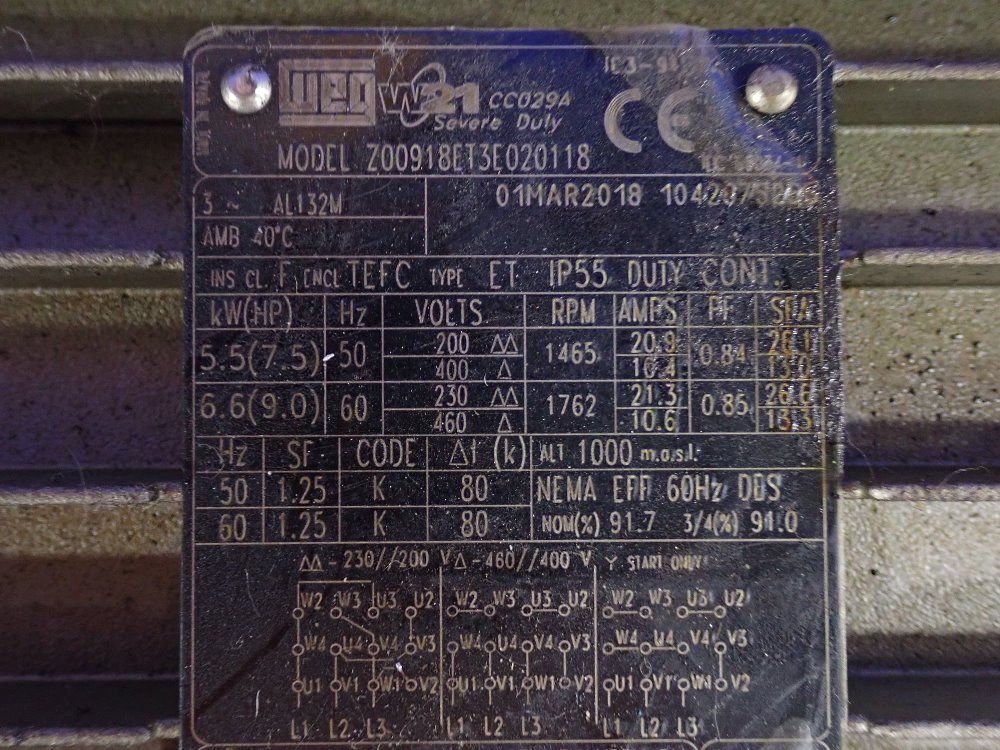 Durr 7.55 Kw Vacuum Pump - D250