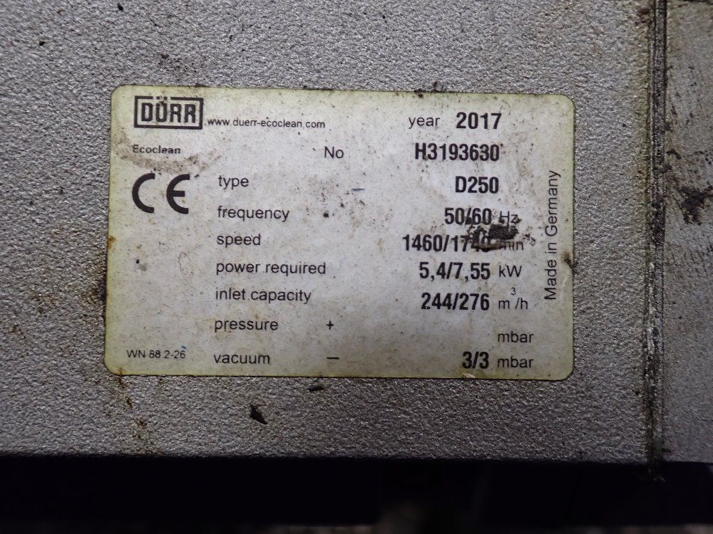 Durr 7.55 Kw Vacuum Pump - D250