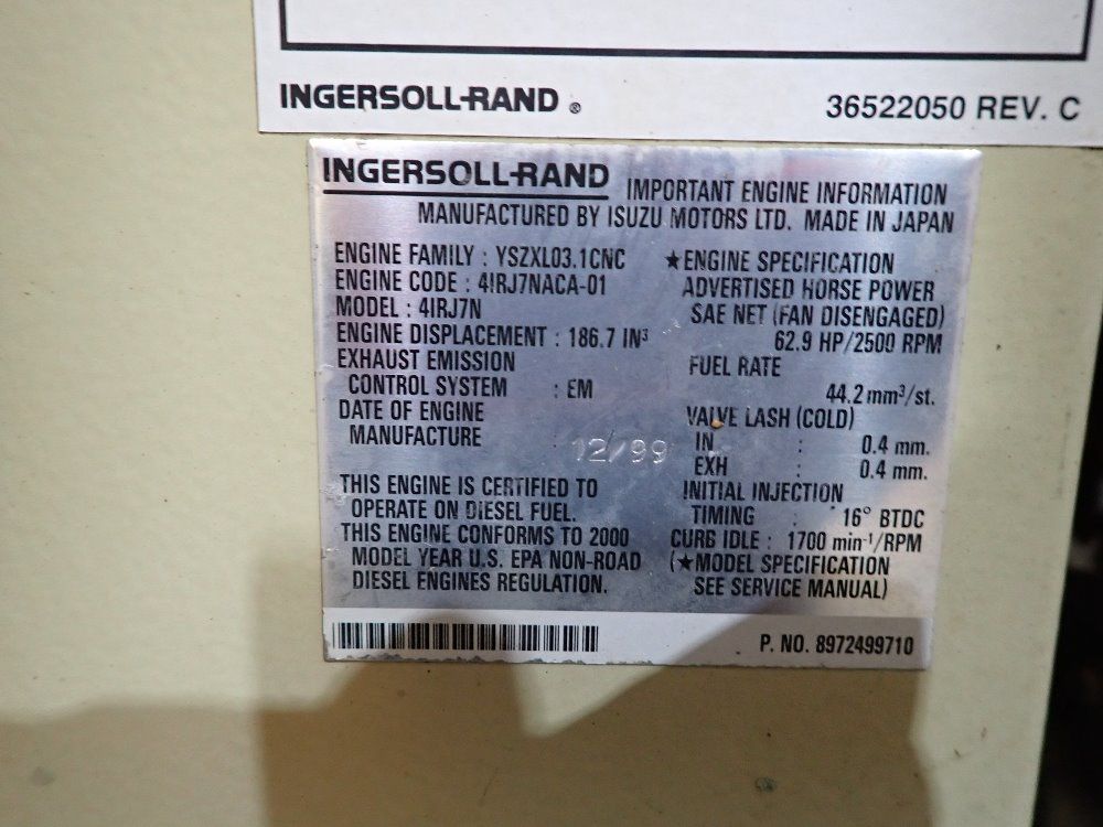 Ingersoll Rand 150psi Diesel Compressor - P185wir