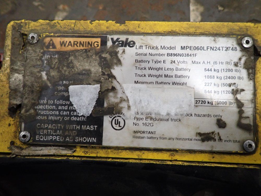 Yale 6000lbs Lift Truck - Mpe060lfn24t2748