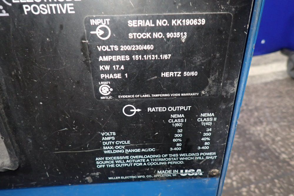 Miller 350 Amps Welder - Syncrowave 350