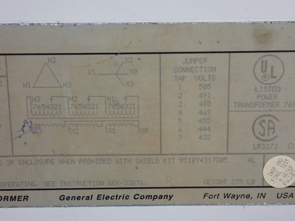 General Electric 30 Kva Transformer - 9t23q1052