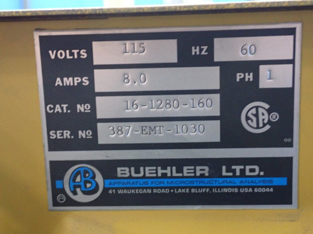 Buehler Ltd. 4" Belt Surfacer - Surfmet Iii