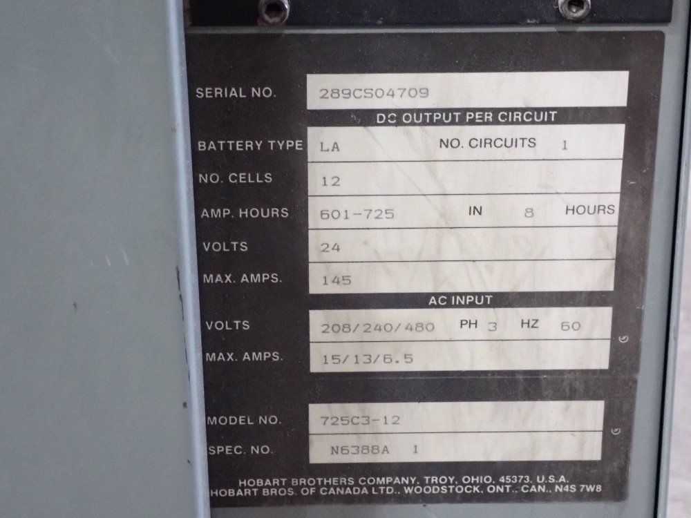 Hobart Accu-charger - 725c3-12