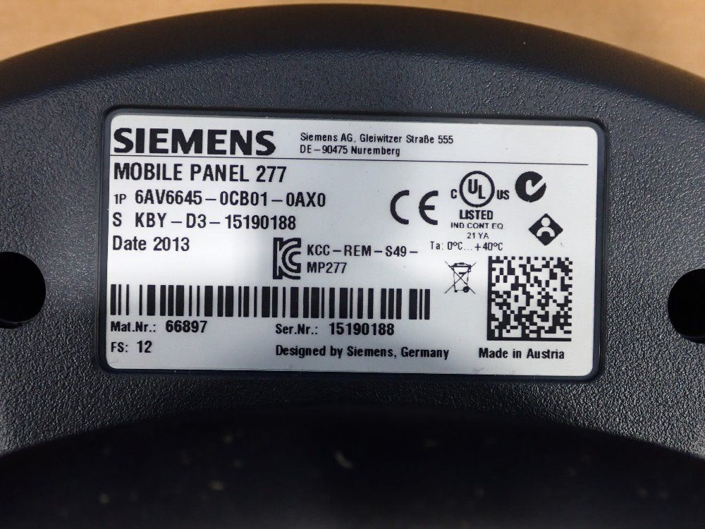 Siemens Simatic Mobile Panel - 06av6645-0cb01-a0x0
