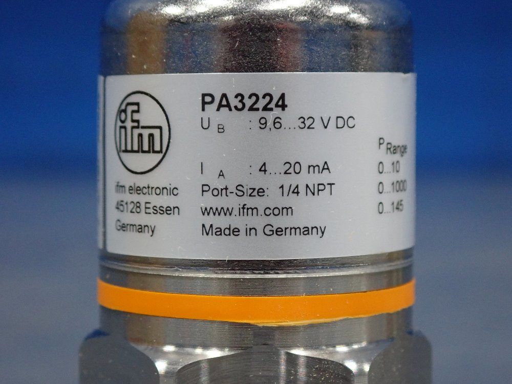 Ifm 1/4" Npt Pressure Sensor - Pa3224