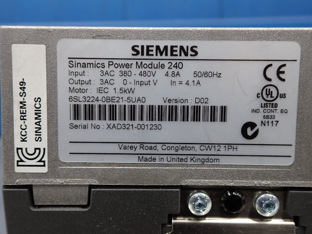 Siemens 2hp Power Module - 6sl3244-0be21-5ua0
