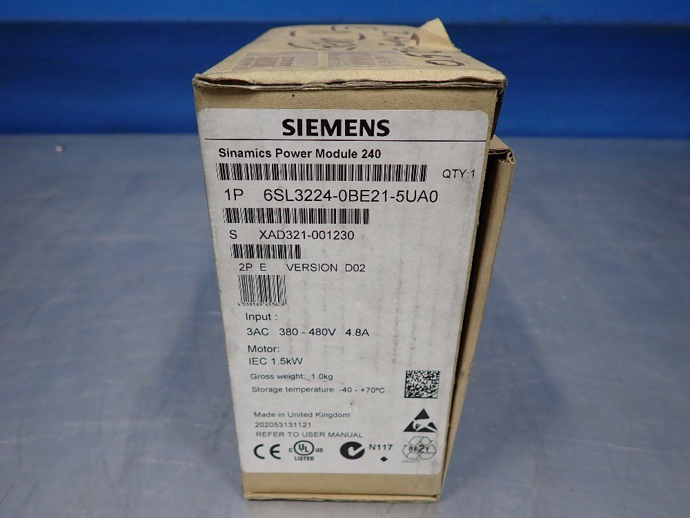 Siemens 2hp Power Module - 6sl3244-0be21-5ua0