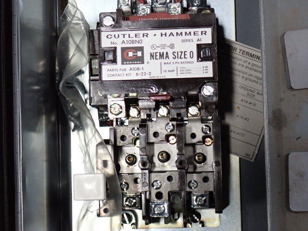 Cutler Hammer Size 0 Starter - A10bn0