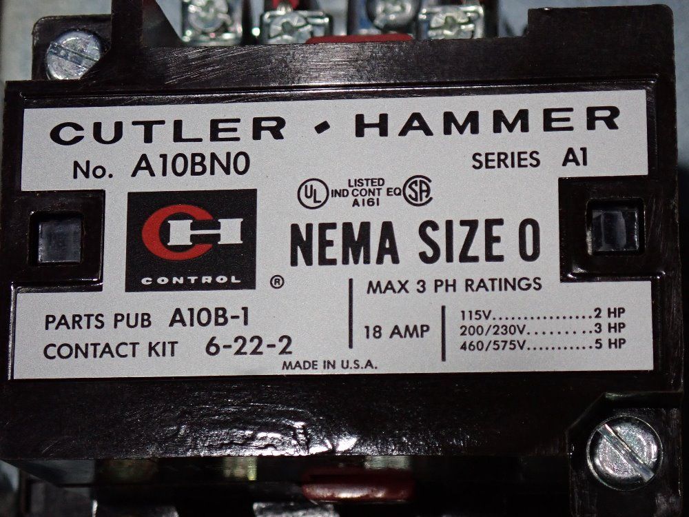 Cutler Hammer Size 0 Starter - A10bn0