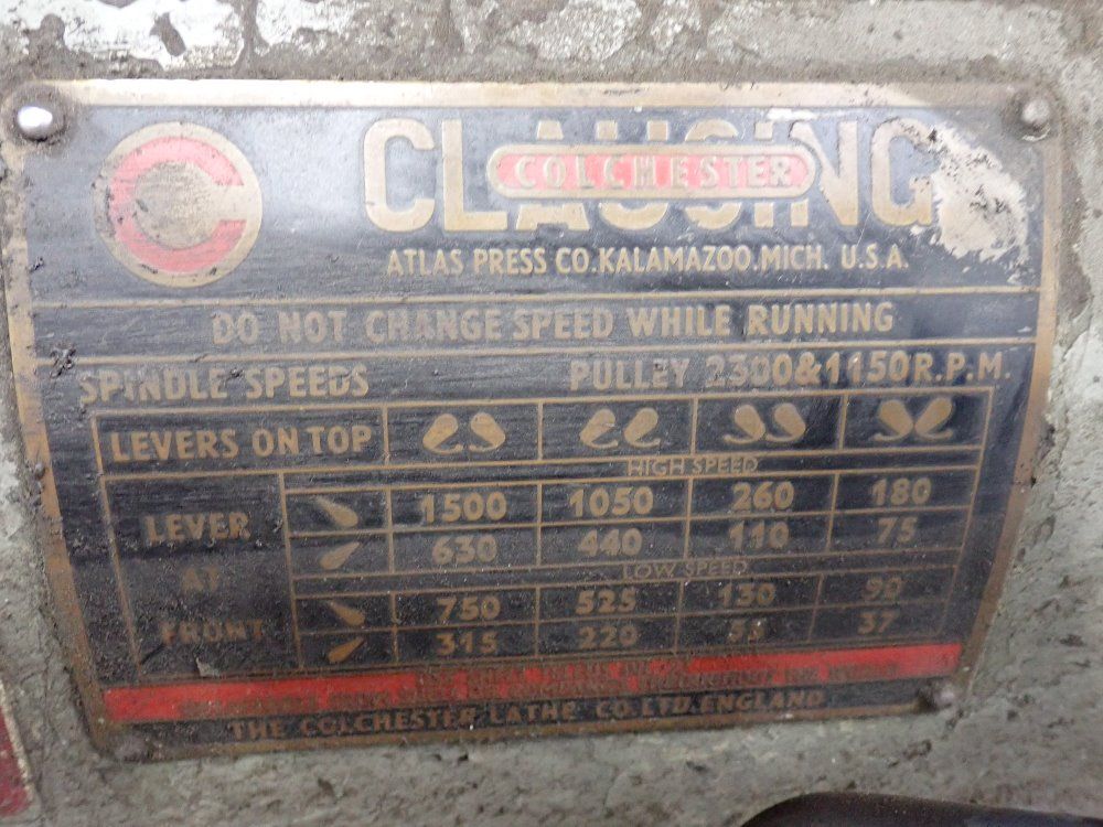 Clausing Colchester 15" X 48" Lathe