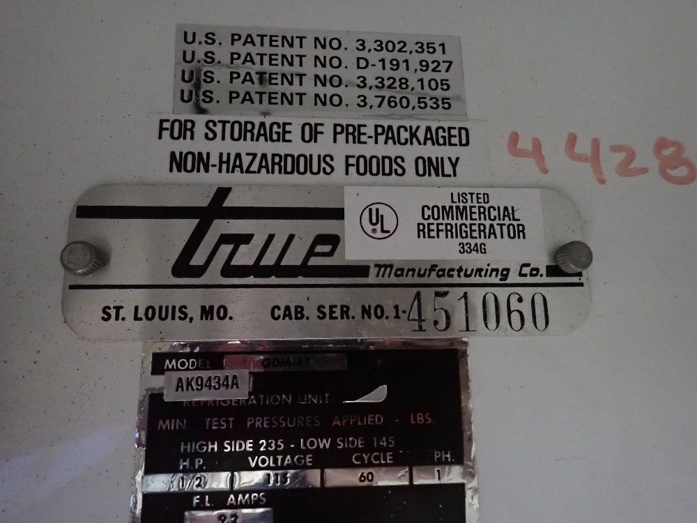 True 51" X 24" X 61" Id Refrigeration Unit - Gdm-47